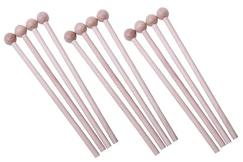 Abaodam 12 Piezas martillo de percusión baqueta mazos de vibráfono mazos de percusión mazos de musica baquetas de madera música palillo de tambor tocar el piano palo de trampa