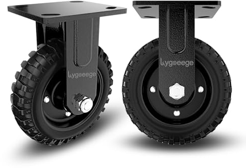 Lygoeege 6 Inch Rigid Heavy Duty Caster Wheel, Set of 2