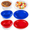 Hushee Adaptive Spill Proof Scoop Bowl and Plate Set with Suction Base Non Skid Self Feed Dinnerware for Elderly Disabled Handicapped from Parkinsons, Dementia, Stroke, Tremor(3 Sets,White, Blue, Red)