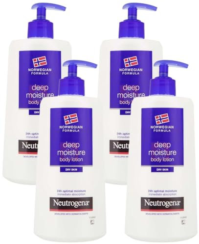 Neutrogena Deep Moisture Fast Absorbing Body Lotion 24 Hour Moisturisation (Packaging may vary), 400 ml (Pack of 4)
