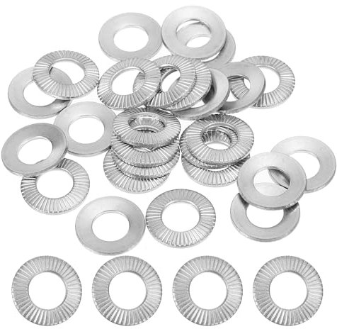 PATIKIL Rondelles à Ressort Belleville en Acier Inoxydable 304, Lot de 40 Rondelles Plates Coniques Cannelées M10x20mm pour l'Automobile, l'Industrie et la Construction