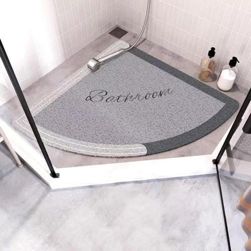 ForceRoute Dreieckige Luffa Badematte,Sector Dusch Antirutschmatte,Massage,Weicher Textur,Viertelkreis,Ohne Zu Verstopfen,Schnell Trocknend,FüR Begehbare Duschen,Stehende Duschen,Kleine Badewannen
