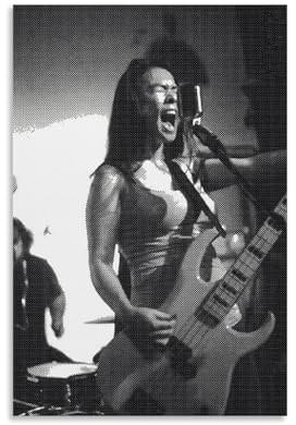 Mitski-Poster, schwarz-weiß, Vintage-Poster, Leinwand, farbecht, Wandkunst, dekoratives Gemälde für Wohnzimmer, Schlafzimmer, Heimdekoration, 30 x 45 cm, ungerahmter Stil