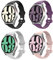 Astorgos 4 Pack Correas Delgadas Compatible con Samsung Galaxy Watch 7 FE 6 5 4 40mm 44mm/Watch 6 4 Classic 43mm 47mm 42mm 46mm/5 Pro 45mm/3 41mm/Active 2, 20mm Correa Fina de Silicona para Mujer, B
