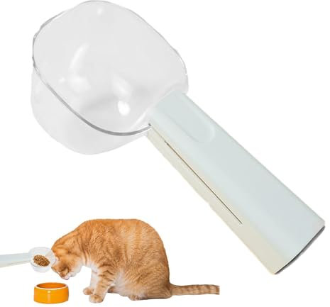 Pet Food Measuring Scoop Scale - Dog Food Measuring Cup - 1 Cup Size Portion Control Serving Spoons With Sealing Clip, Dog Cat Food Measuring Scale Scooper Measuring Food Spoon For Pet Dogs And Cats