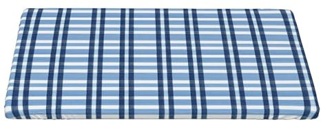 4FT Rechteckige Enganliegende Tischdecke, Provence Blue White Stripes Tischwäsche Elastisch Tischtuch Rechteckig, Universeller Elastische Tischtuch Rechteckigen Tischdecken Picknick Tischdecke