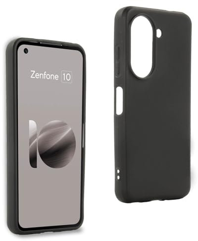 REY Cover in Gel TPU Nera per ASUS ZENFONE 9 - ZENFONE 10, Ultra Sottile 0,33 mm, Morbido Flessibile, Custodia Silicone