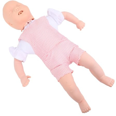 Fockety CPR-Trainingspuppe für Kleinkinder, Simulierte CPR-Puppe für Kleinkinder mit Mittlerer Haut, CPR-Set für Kleinkinder mit Aufbewahrungstasche für Obstruktionstraining, Notfallpflege