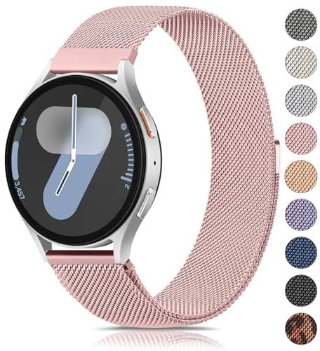 Vancle Armband für Samsung Galaxy Watch 7 Armband 40mm 44mm Damen Herren,Metall Mesh Edelstahl Ersatzarmband 20mm Uhrenarmband für Samsung Galaxy Watch FE 40mm(Rosa)