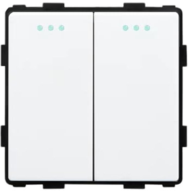 2er Schalter 2Fach 2Wege Glas - Lichtschalter Wechselschalter Unterputz Mechanischer Wandlichtschalter EU-Standard | weiß - Schalter 2er