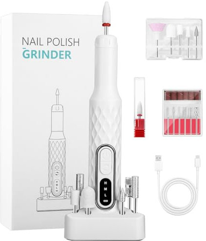 Bixury Lime a Ongle Electrique,12 in 1 Nail Drill Ponceuse pour Ongles Professionnel 18000 RPM Portable Kit de Manucure Pédicure Lime a Ongle Electrique Sans Fil pour Salon Maison et Débutants