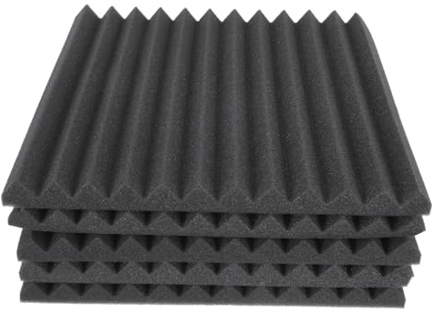 Akustikpaneel 12 Stück mit Schallabsorption für Aufnahmen | Polyurethan Schaumstoff, Schwarz, Leichte Schalldämpfung, Geeignet für Pianozimmer und Büro