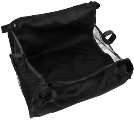 Kinderwagen Organizer Unterkorb Netztasche aus Oxford Gewebe Schwarz | Verstellbare Träger, Offene Form und Stabile Konstruktion, für Reisen und Besorgungen mit Flaschen