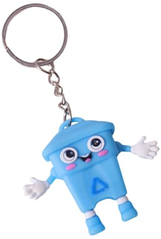 Ancsttu Bag Keychain,Trash Can Key Chain Cartoon - Garbage Bin Charm Keychain Pendant - for Women Men Students Handbag Backpack Purse Wallet Rearview Mirror Phone School