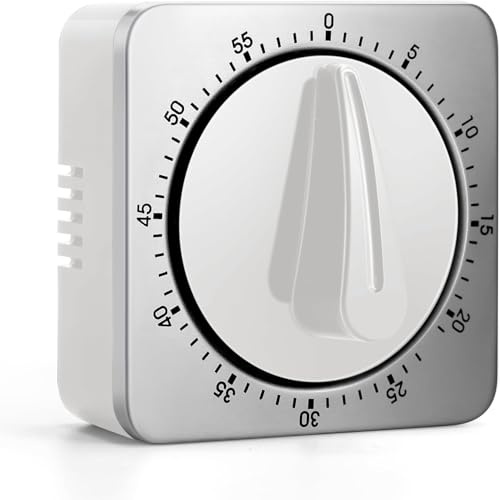 Temporizador de Cocina, Eieruhr Mecánico Sin Necesidad de Baterías, Reloj de Cocina 100% Mecánico con Carcasa de Acero Inoxidable - Reloj de Cocina, Cronómetro, Recordatorio de Cuenta Regresiva
