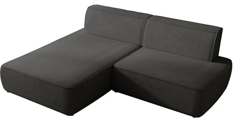 Mirjan24 Sofa mit Schlaffunktion Zuno, L-Form Schlafsofa, 3 Sitzer, Ecksofa mit Schlaffunktion und Bettkasten, Schlafcouch mit Bettkasten, Wohnzimmer Couch (Velo 636, Seite: Links)
