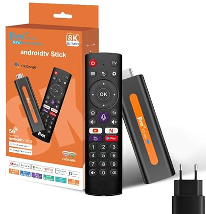 Android TV Stick 2GB+16GB Quad-Core 64bit WiFi6 Dual WiFi 2.4G/5G 4K HDR10+ Ultra USB HD Smart TV Stick (H6 2+16 APP)