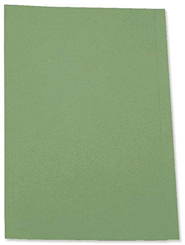 5 Star Office Square Cut Folder Recycled Pre-punched 250gsm Foolscap Green [Pack 100]