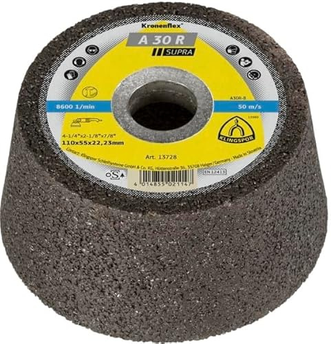 Klingspor 13728 A 30 R Topfschleifscheibe, Supra 110X55X22,23 Verpackungseinheit 6