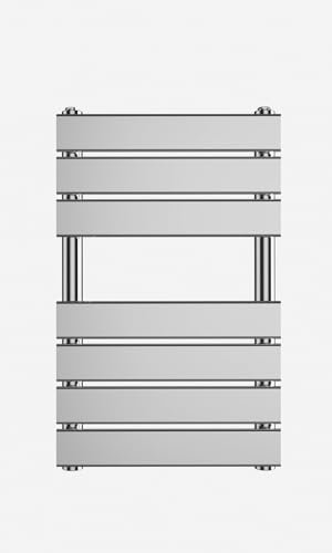 iBathUK | 650 x 400 mm Chrome Designer Flat Panel Heated Towel Rail Radiator