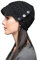 Nobis Madison - stylische Strickmütze mit Schild und dekorativen Knöpfen (Black)