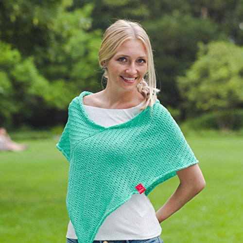 My Oma Strickset Poncho - Strickpackung Poncho Savanne Strickpaket mit 5 Knäuel Baumwolle Cotton Pure und Strickanleitung - Poncho Stricken - Strick Set - DIY Set