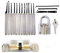 TPM Go 15-teiliges Lockpicking-Set, ein transparentes Übungsschloss und ein doppelseitiges Schloss, Trainingsschlösser.