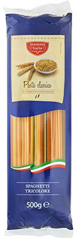 mamma lucia Pasta Spaghetti tricolore dreifarbig mit Tomate und Spinat, 5er Pack (5 x 500 g)