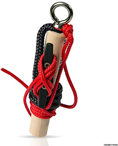 Knoten-Floh Knoten Übungsset – Knoten Lernen für SBF See & Bootsführerschein, Feuerwehr & Seemannsknoten – Knotenbrett mit Anleitung & Knotentafel, Ideal für Kinder & Erwachsene (SW/Rot)