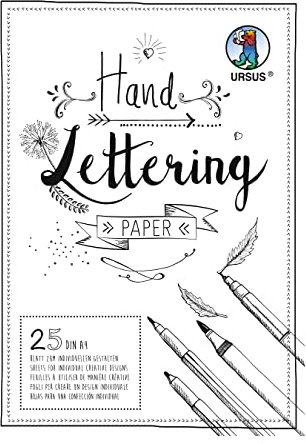 Ursus 24924601 - Handlettering Paper, weiß, DIN A4, 200 g/qm, 25 Blatt Tonkarton, ideale Grundlage zum individuellen Gestalten von Buchstaben