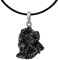CLEVER SCHMUCK Set Anhänger Meteorit ECHTE STERNSCHNUPPE mit 925er Silber-Schlaufe und Zertifikat inklusive Kautschuckband schwarz 45 cm
