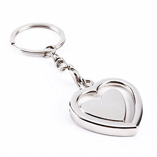 Porte-clés avec Pendentif en Forme de Cœur en Alliage Métallique Idéal comme Cadeaux de Fête des Mères, Fête des Pères, St Valentin