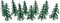 Christmas Cake Decorations Plastic Topper Cupcake Mini Christmas Fire Fabric Gold Trees and Trees with Snow (10xFir Trees)