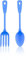 Kochblume Servier Set, 2-teilig, Löffel und Gabel | Premium Premium-Silikon & BPA freimit Edelstahlkern (hellblau)