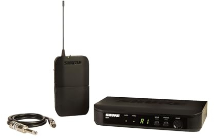 Shure BLX14 UHF Wireless System for Guitar and Bass with 1/4 Jack - 14-Hour Battery Life, 300 ft Range, UHF | Includes 1/4 Jack Instrument Cable & Single Channel Receiver | J11 Band (BLX14-J11)