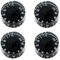mxuteuk 4 Stücke Gitarre Knöpfe Potiknöpfe Schwarz mit weiß Wort E-Gitarren Bass Top Hat Regler Geschwindigkeit Lautstärke Ton Potentiometer Knobs AMP Effekt Pedal Gitarrenknopf Bedienknöpfe KNOB-S3