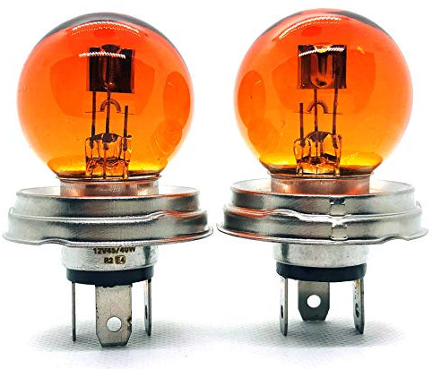 INION 2 x R2 G40 45/40W P45t 12V YELLOW AMBER Oldtimer AUTO Halogen LAMPE GLÜHLAMPE SCHEINWERFER