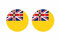 Akachafactory 2 x Aufkleber, rund, Motiv: Flagge Niue