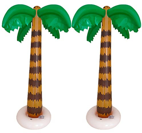 STOBOK Aufblasbare Palm Bäume Jumbo Aufblasbare Kokospalmen Strand Hintergrund für Hawaiian Luau Party Dekoration 2 Stück