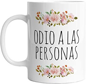 Tazas graciosas con frase Tazas originales para regalar Regalos originales para hombre y mujer Caja regalo con chuches cumpleaños Amigo invisible (Odio a las personas)