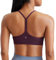 CRZ YOGA Damen Butterluxe Racerback Sport BH Gepolstert Ohne Bügel Y-Rücken Yoga Bra Sommer Atmungsaktiv Spaghetti Top Dunkellila S
