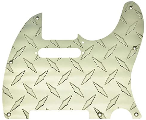 Dopro 8 Löcher Diamantplatte 1-lagig Moderner Stil Tele Pickguard Aluminium TL Kratzplatte für amerikanische/mexikanische FD Tele Gold