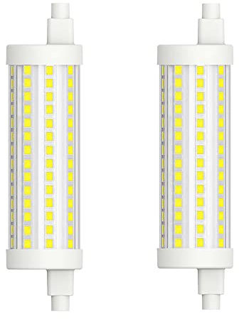 Belns Melns R7s LED 118mm Dimmbar, LED Stablampe R7s Sockel, 15 Watt (ersatz für 125W Halogenstab), 1800 Lumen 6000K Kaltweiß Dimmbare - 2er Pack