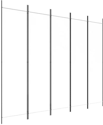 vidaXL Paravent 5-TLG. Raumtrenner Raumteiler Trennwand Umkleide Sichtschutz Spanische Wand Wohnzimmer Schlafzimmer Weiß 250x200cm Stoff