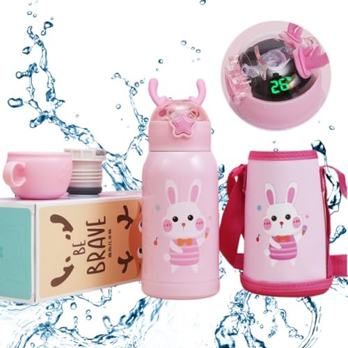 Kids Smart Flask With Temperature Display for Hot and Cold Drinks - Stainless Steel Baby Flask for Boiled Water, Bottles, Milk, Tea - Insulated Travel Mug 500ml