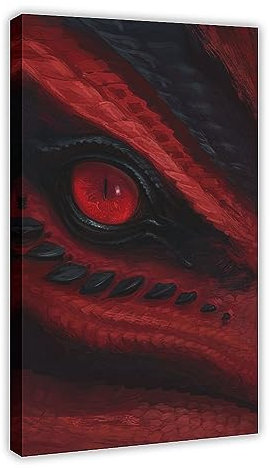 YBHF Drachenschlange rotes magisches Auge Poster Leinwand Poster Wandkunst Dekor Druck Bild Gemälde für Wohnzimmer Schlafzimmer Dekoration Rahmen: 60 x 90 cm