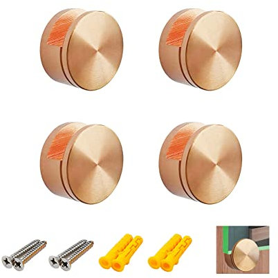 QIAOTLB 4PCS Brass Mirror Holders, Mirror Clips for Dresser Bathroom Round Shape Wall-Mounted Mirrors Bracket Walls Fixed Fitting 5-11mm Thick Mirror Glass Hanging Clips