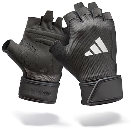 Adidas Strength Training & Weightlifting Gloves, Fingerless Aeroready Workout Gloves
