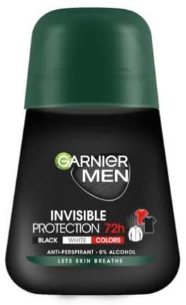 Garnier Men Invisible 72h Anti-Perspirant Roll-On, Black White & Colors, 50 ml (PACK OF 6)