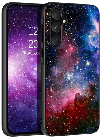 BENTOBEN für Handyhülle für Samsung Galaxy A55 Hülle, Samsung A55 Case Leuchten im Dunkeln Slim Fluoreszenz Lila Nebula Muster PC Schale TPU Bumper Schutzhülle Hülle für Samsung Galaxy A55 5G 6.6